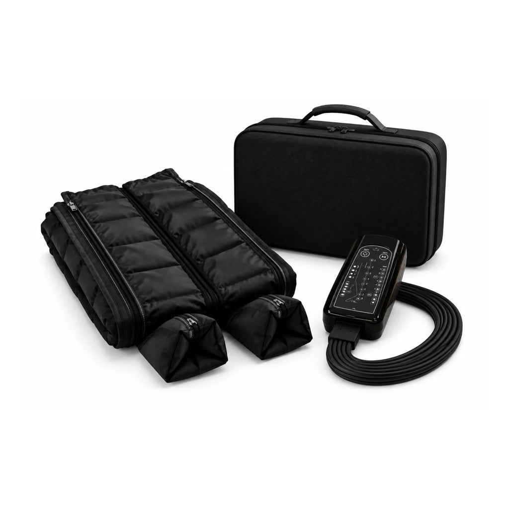 Combinaison de compression, unité de commande et mallette de transport rigide